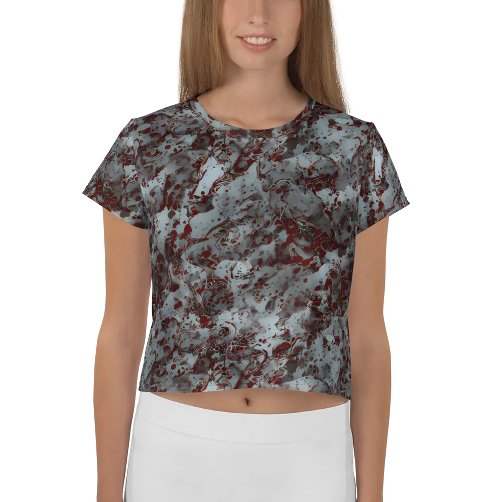 Crimson Undertow on Crop Tee — Front