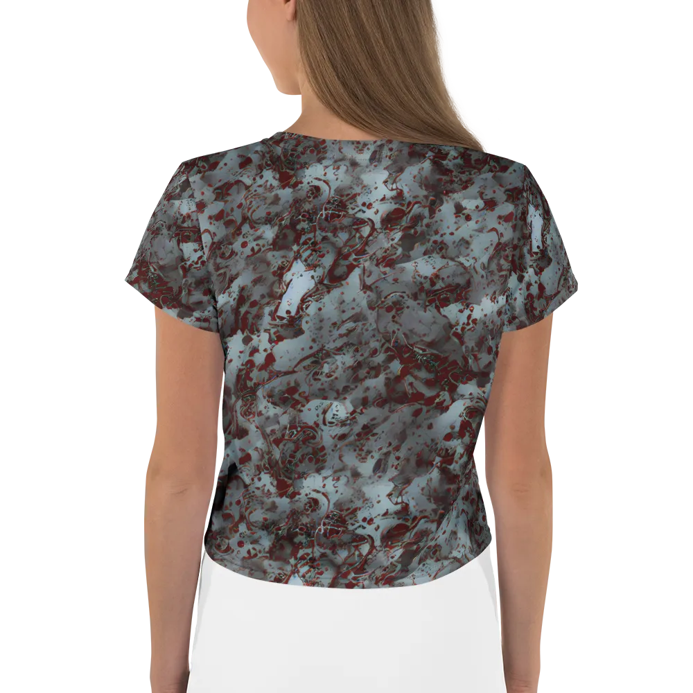 Crimson Undertow on Crop Tee — Back