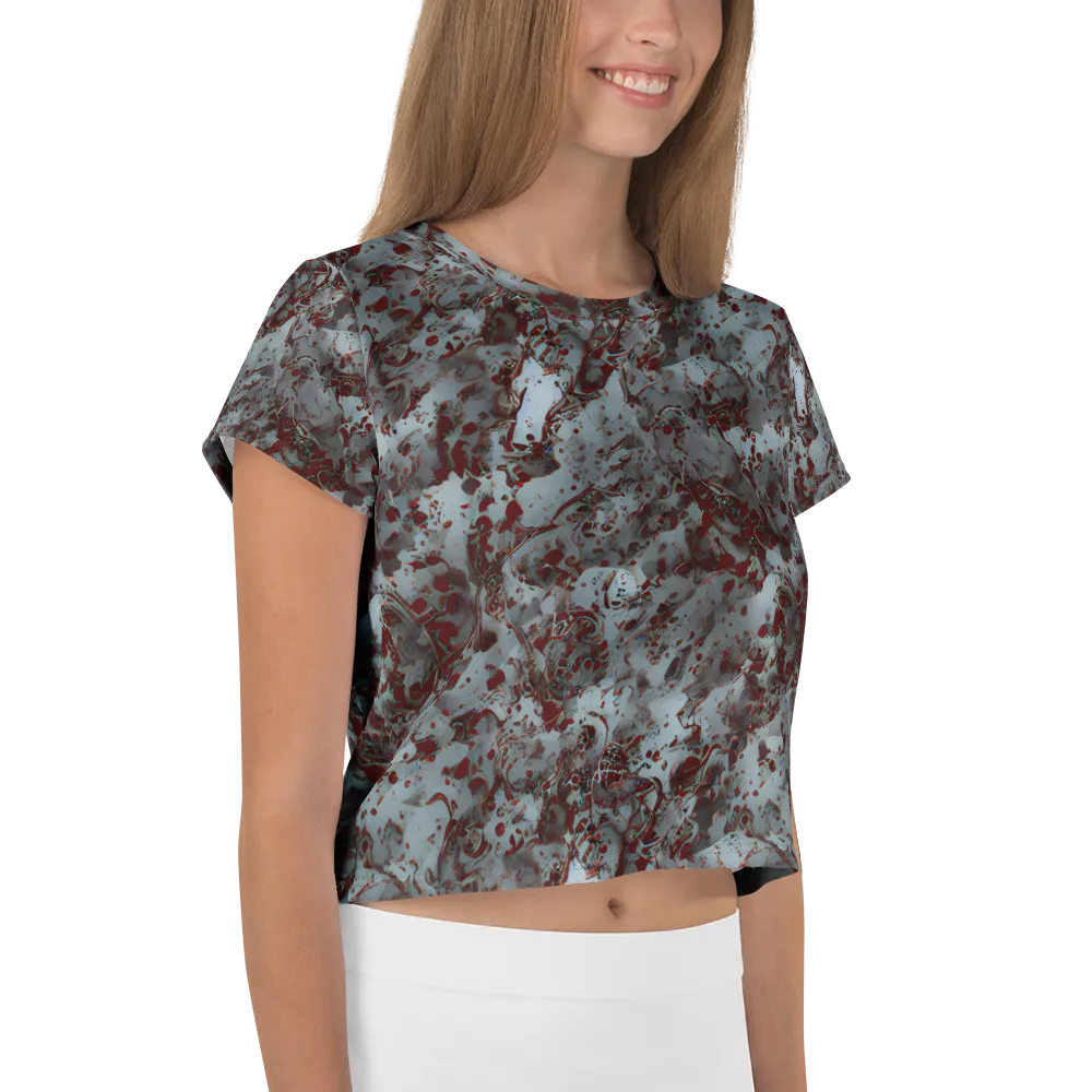 Crimson Undertow on Crop Tee — Right