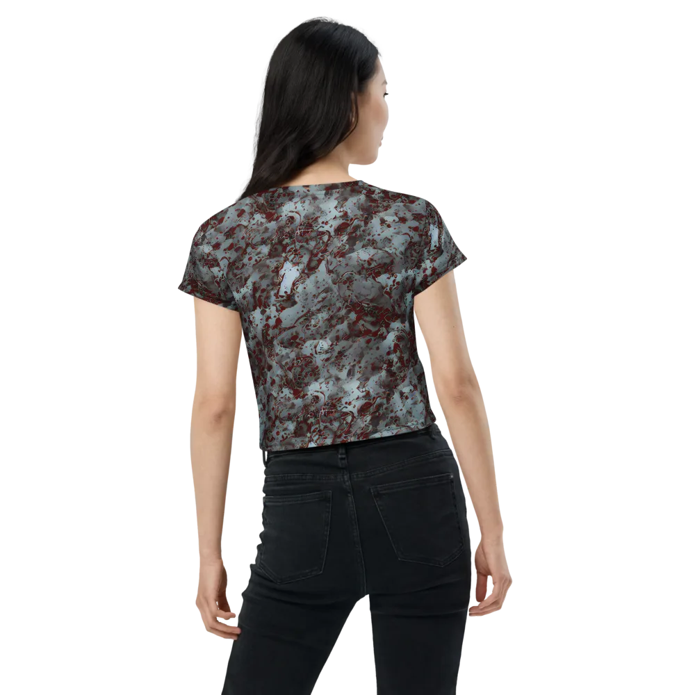Crimson Undertow on Crop Tee — Back