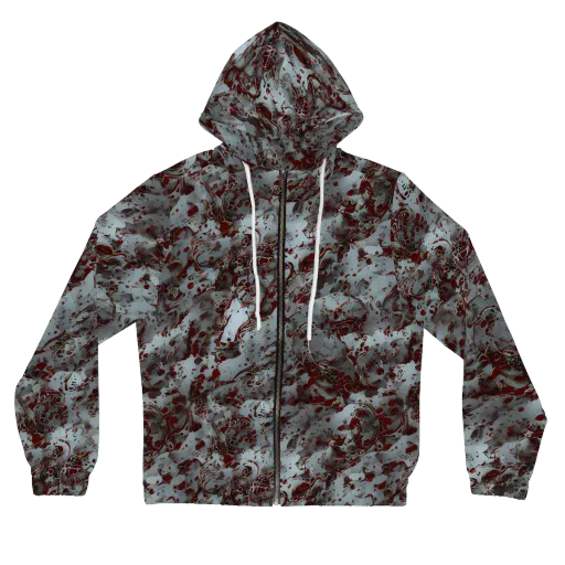 Crimson Undertow on a Women's Full-Zip Hoodie