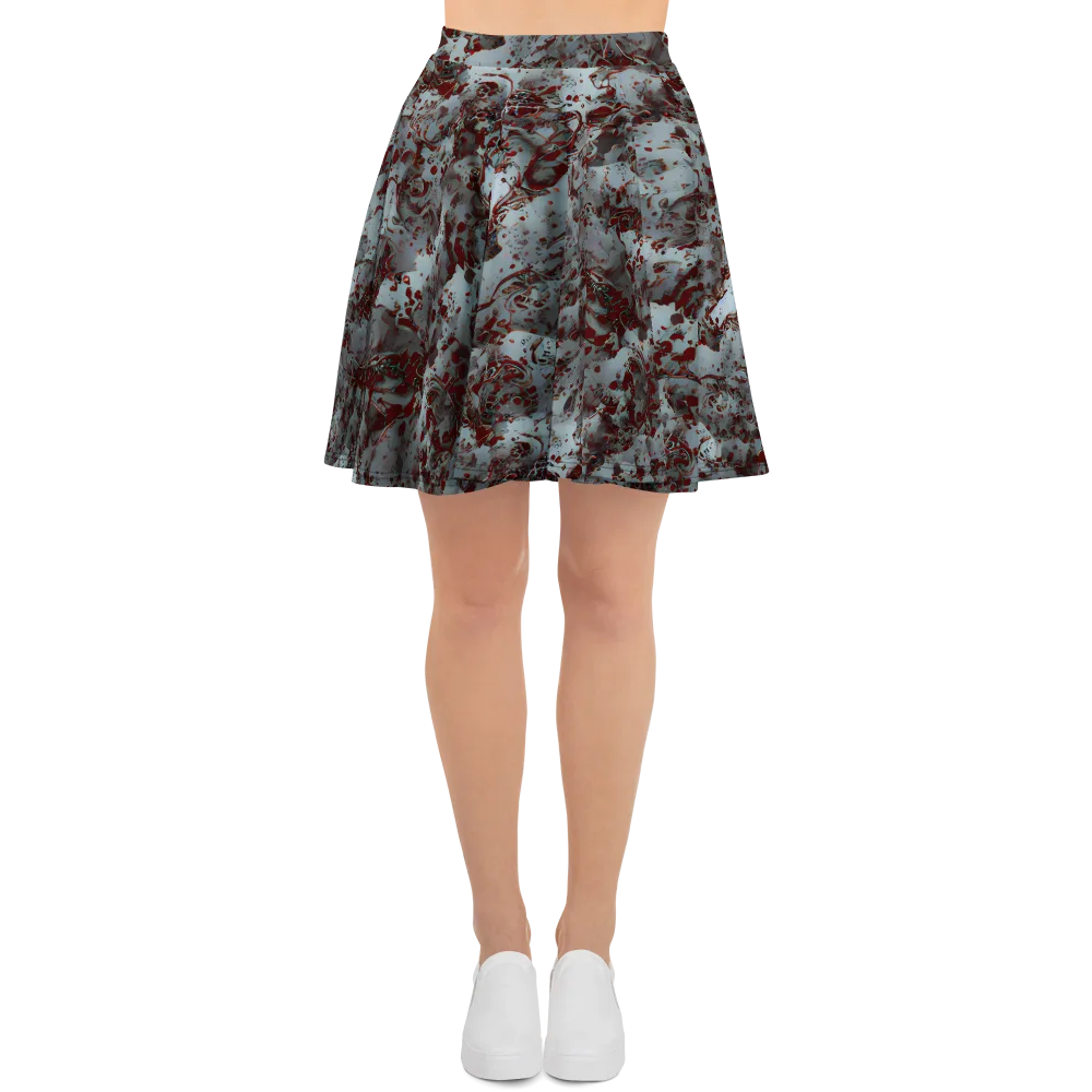 Crimson Undertow on Skater Skirt — Front