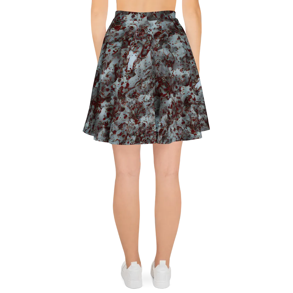 Crimson Undertow on Skater Skirt — Back