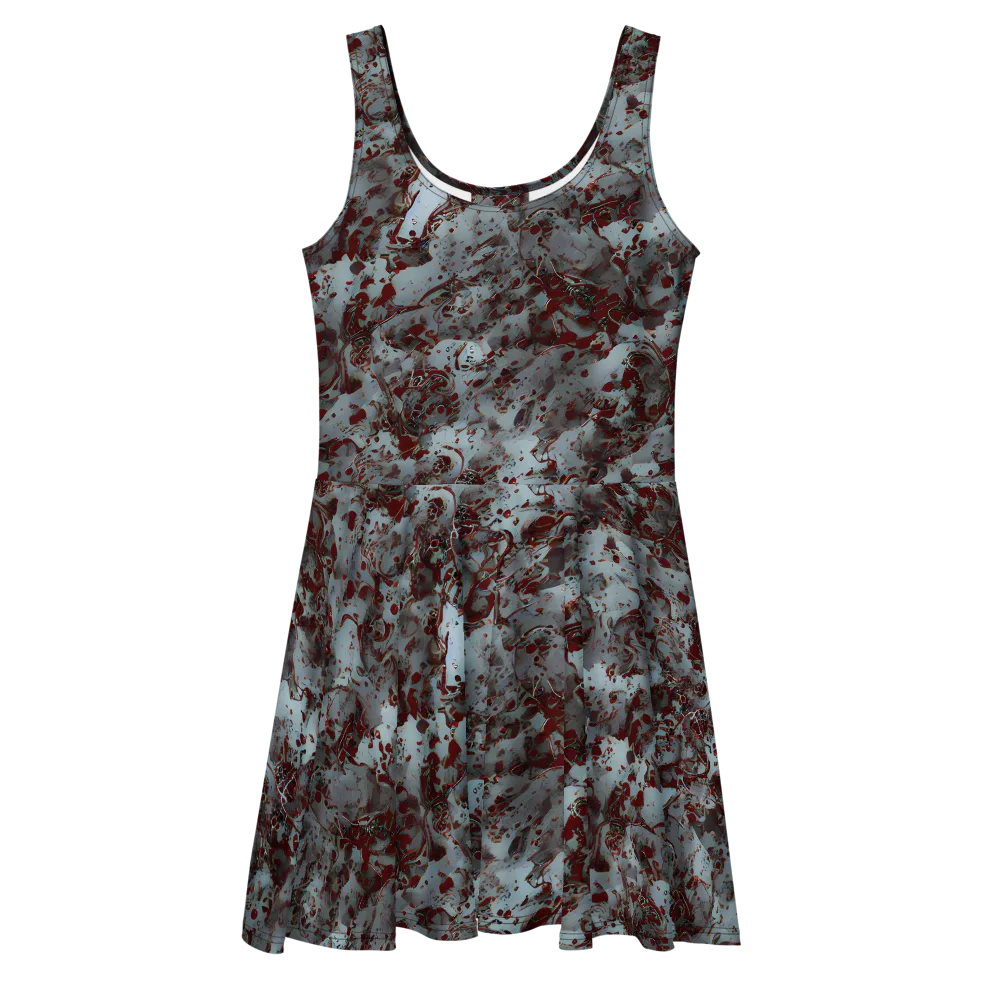 Crimson Undertow on Skater Dress — Front