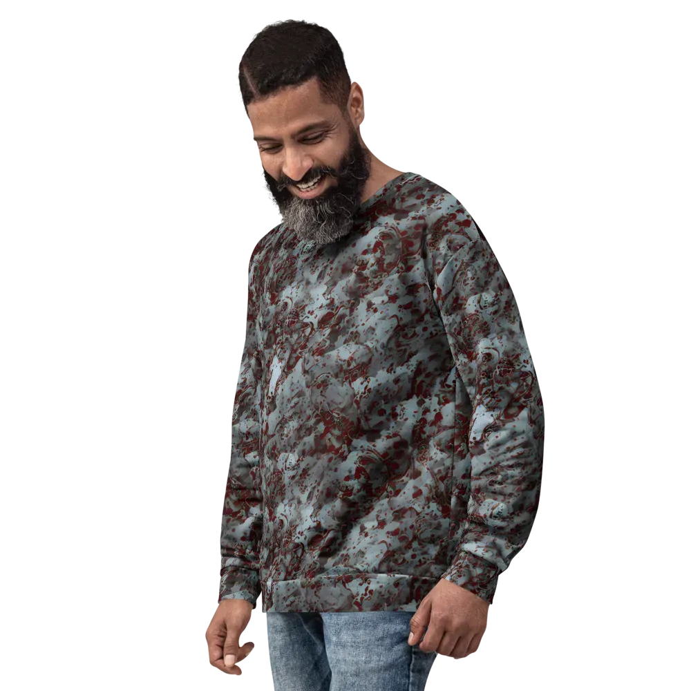 Crimson Undertow on Sweatshirt — Left Front