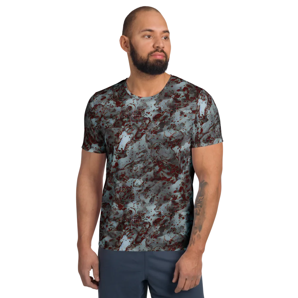 Crimson Undertow on Men's Athletic T-Shirt — Front