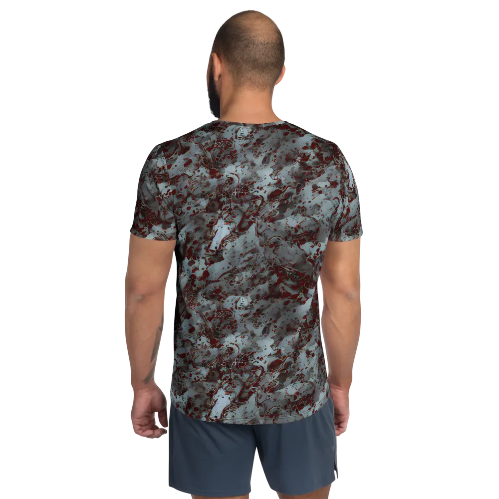 Crimson Undertow on Men's Athletic T-Shirt — Back