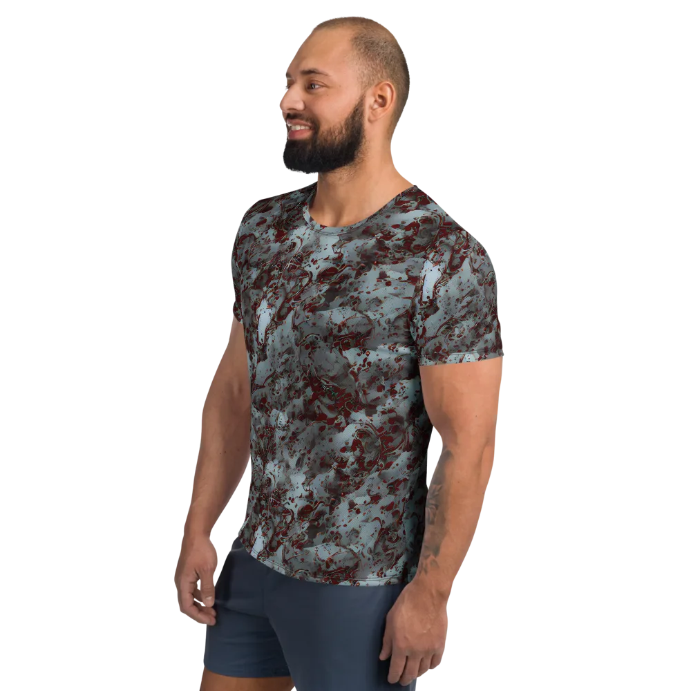 Crimson Undertow on Men's Athletic T-Shirt — Left