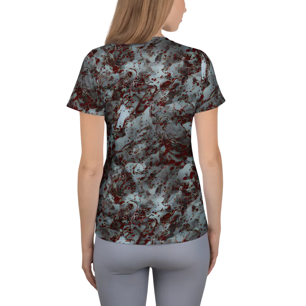 Crimson Undertow on Women's Athletic T-Shirt — Back