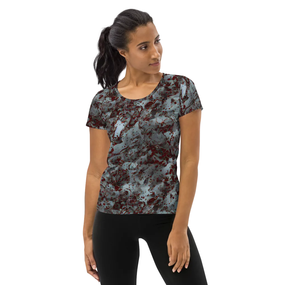 Crimson Undertow on Women's Athletic T-Shirt — Front