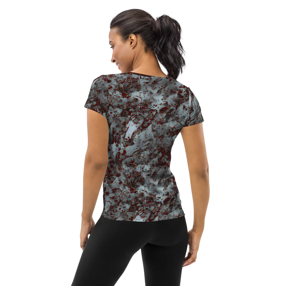 Crimson Undertow on Women's Athletic T-Shirt — Back