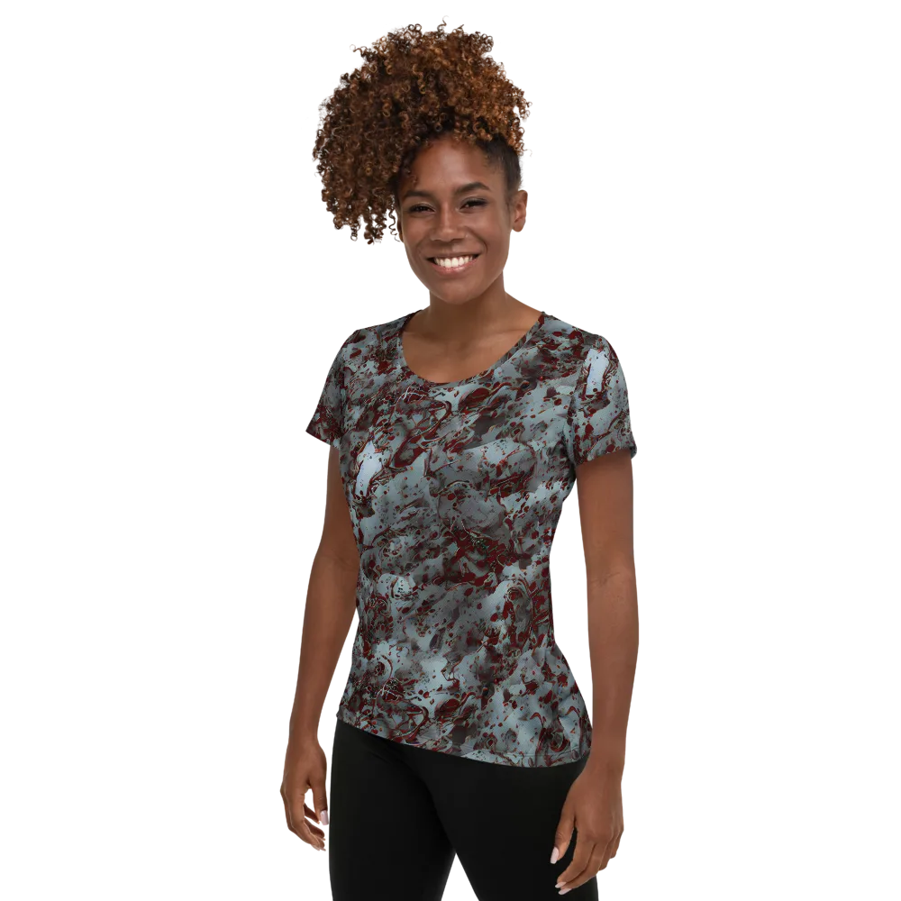 Crimson Undertow on Women's Athletic T-Shirt — Left