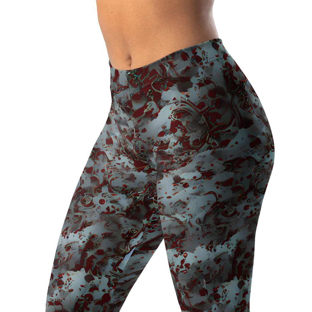 Crimson Undertow on Leggings — Left Front