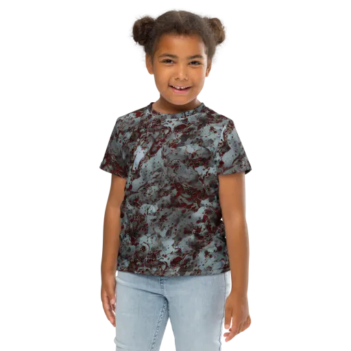 Crimson Undertow on a Kids Crew Neck T-Shirt