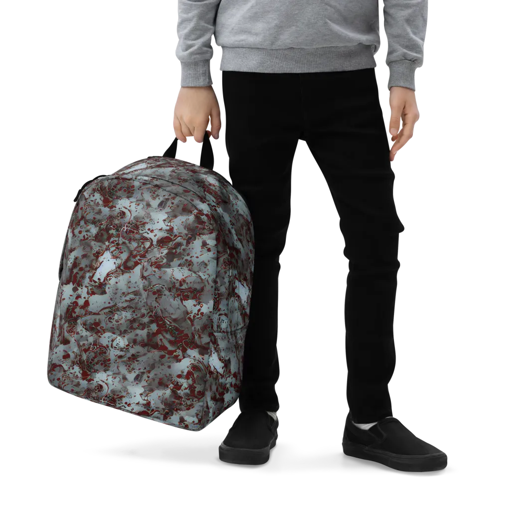 Crimson Undertow on Minimalist Backpack — Zoomed-in