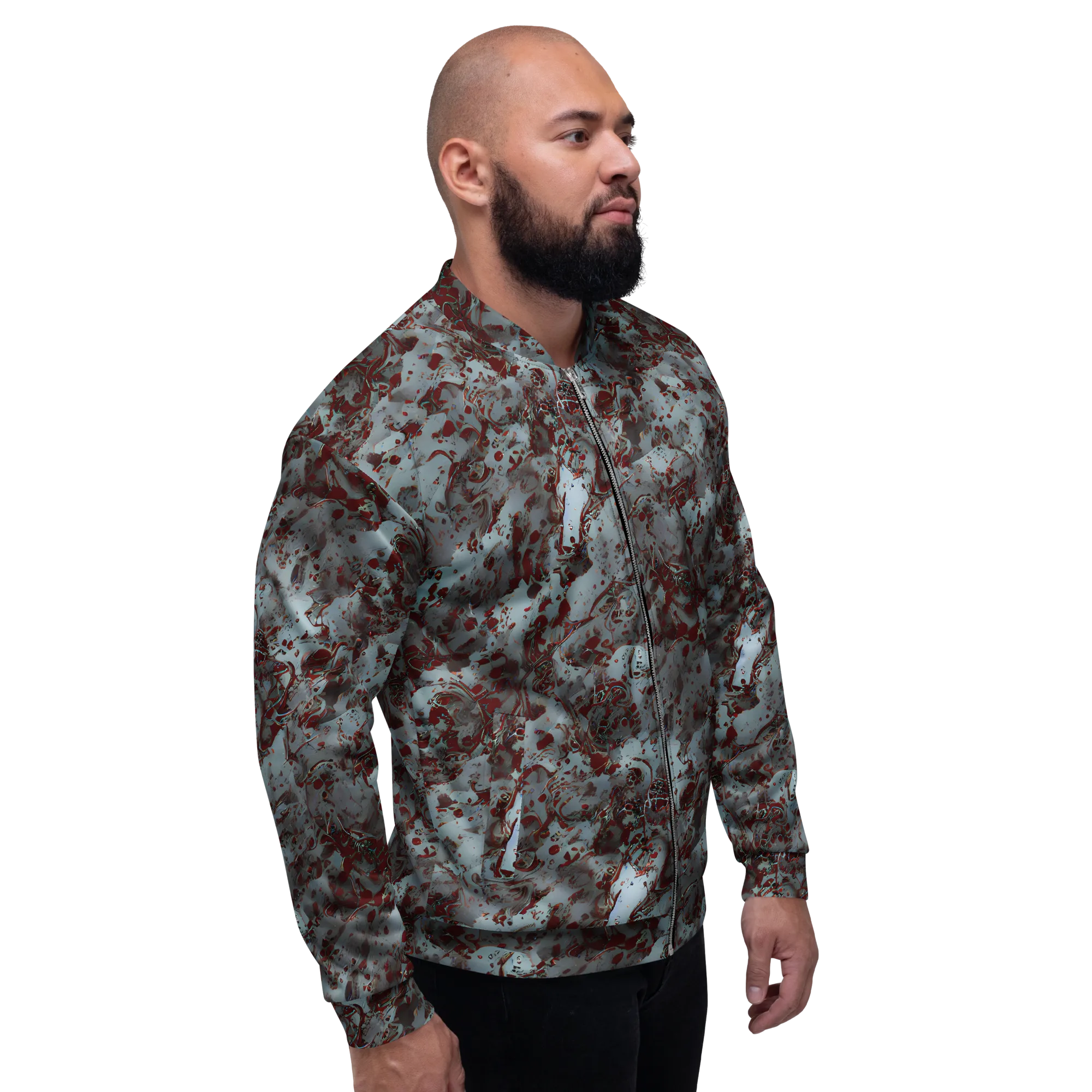 Crimson Undertow on Bomber Jacket — Right
