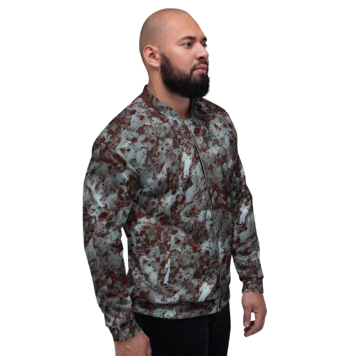 Crimson Undertow on a Bomber Jacket