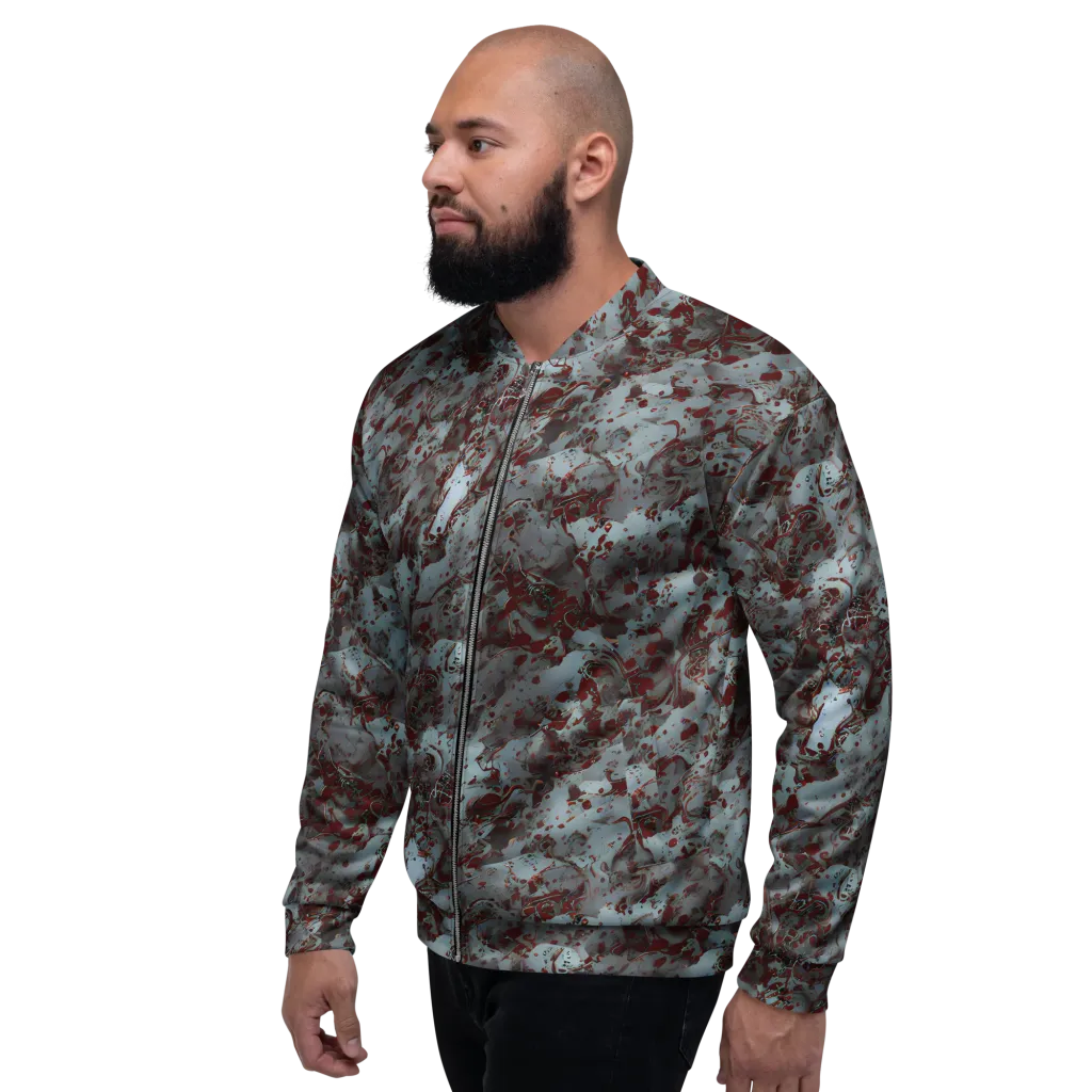 Crimson Undertow on Bomber Jacket — Left