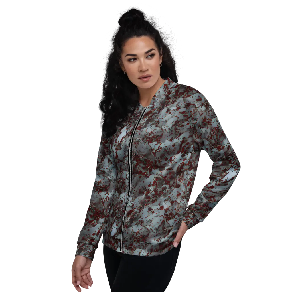 Crimson Undertow on Bomber Jacket — Left