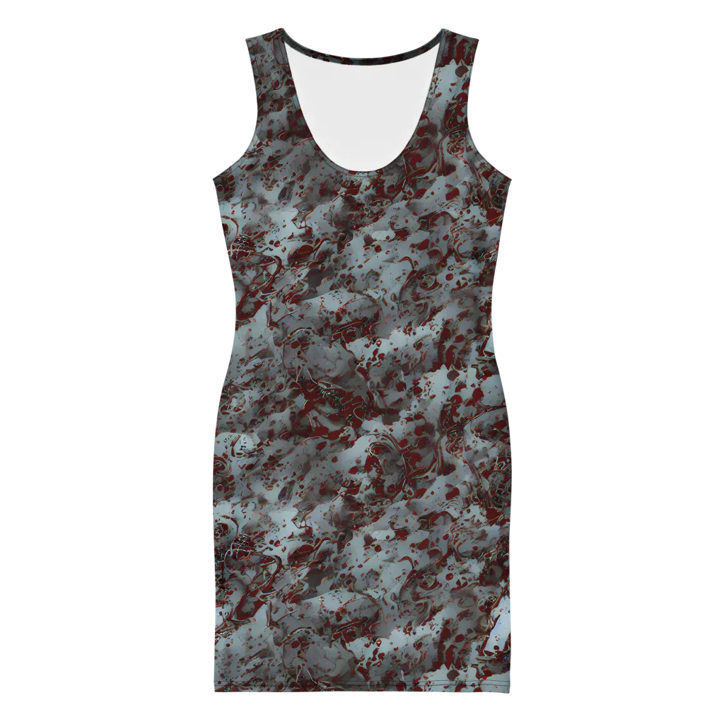 Crimson Undertow on Bodycon Dress — Front