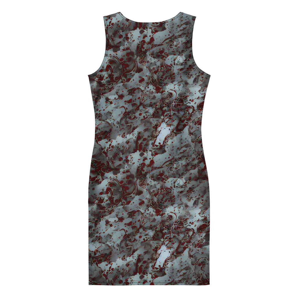Crimson Undertow on Bodycon Dress — Back