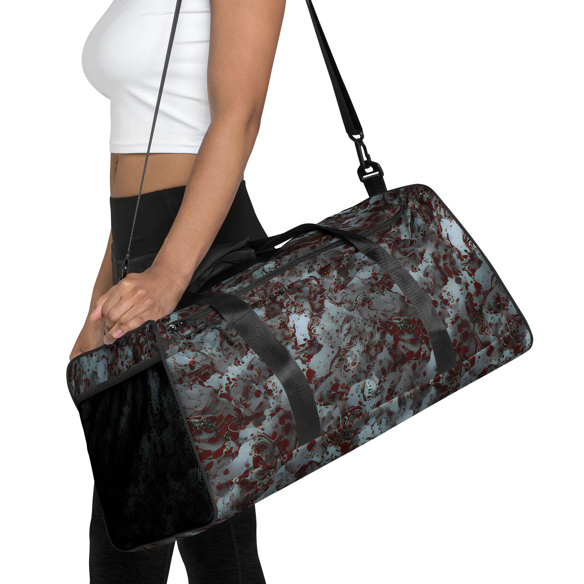 Crimson Undertow on Duffle Bag — Front