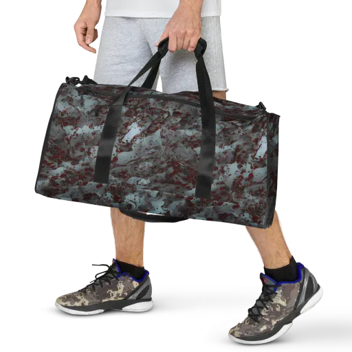 Crimson Undertow on a Duffle Bag