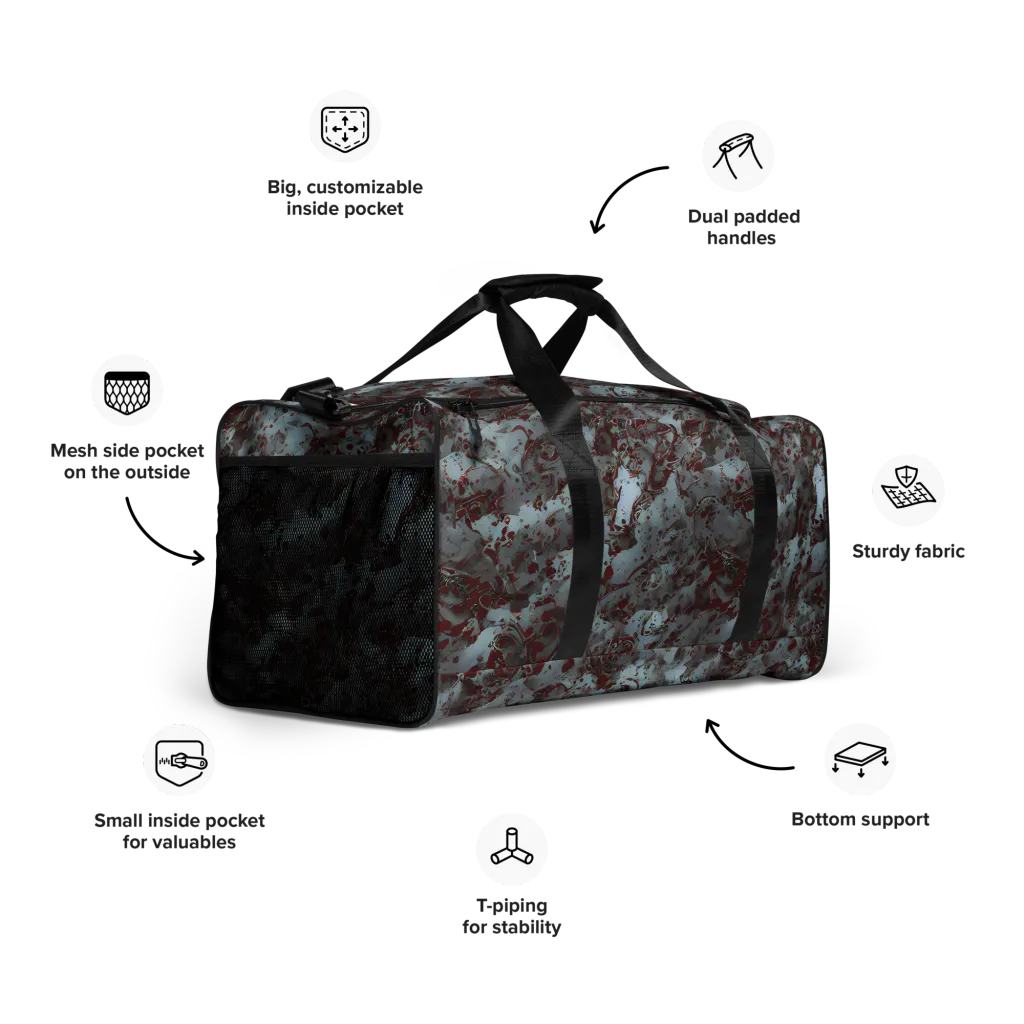 Crimson Undertow on Duffle Bag — Right Front