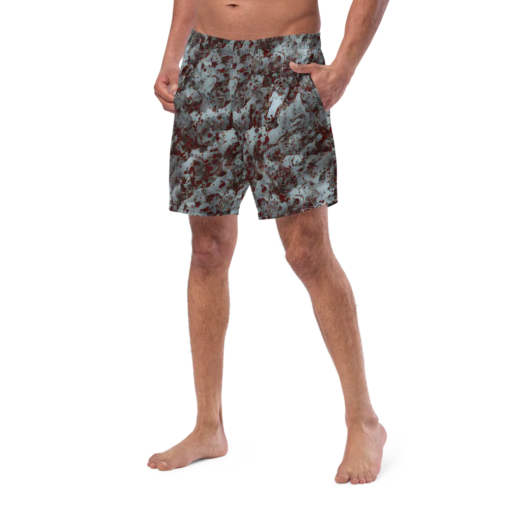 Crimson Undertow on Swim Trunks — Left Front