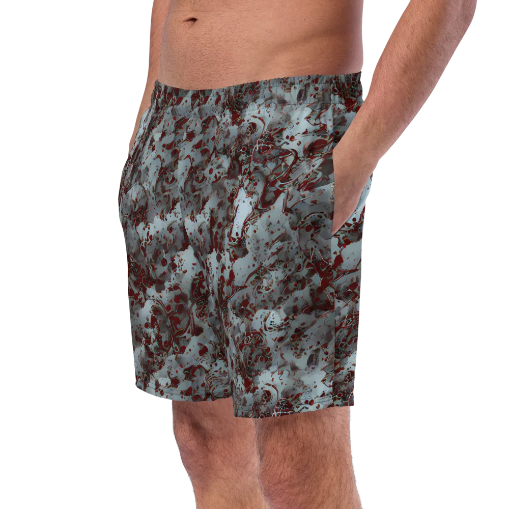 Crimson Undertow on Swim Trunks — Left Front