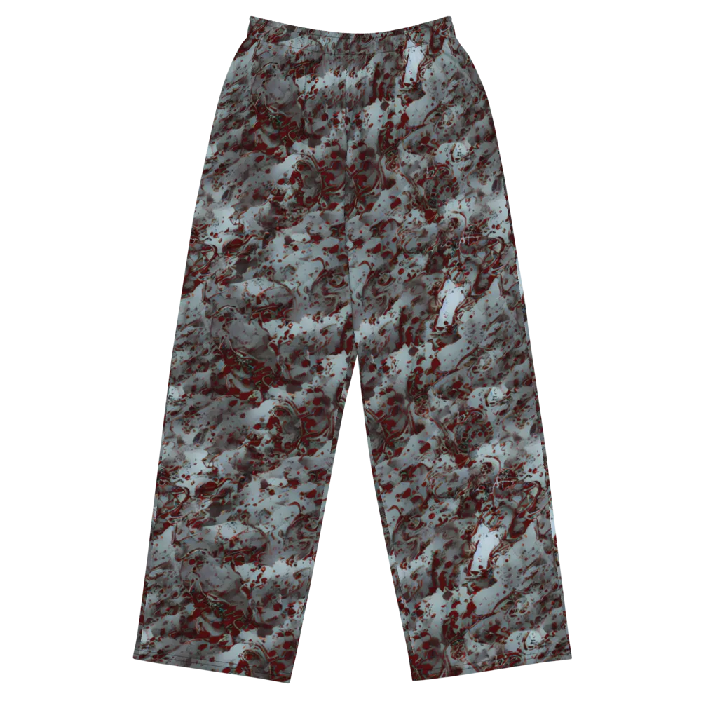 Crimson Undertow on Wide-Leg Pants — Front