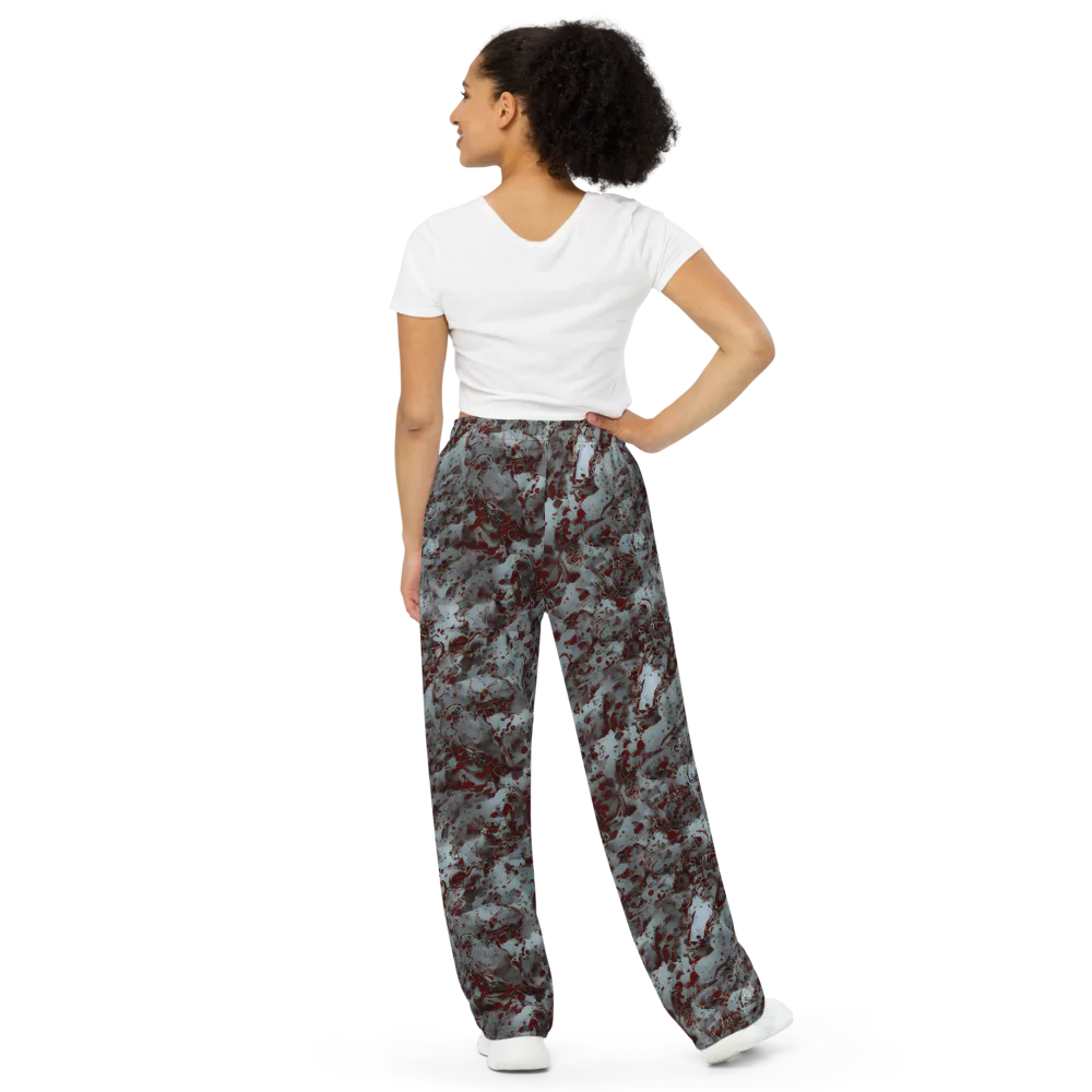Crimson Undertow on Wide-Leg Pants — Back