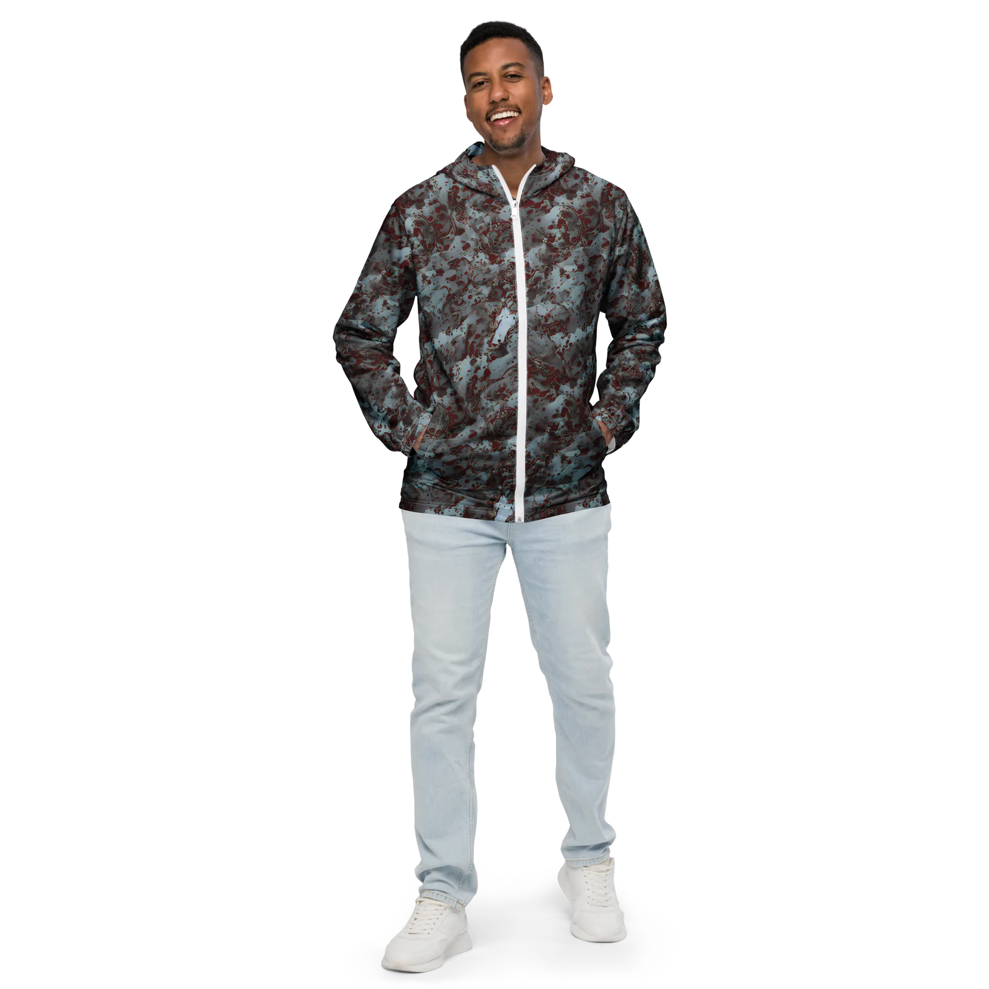 Crimson Undertow on Men's Windbreaker — Front