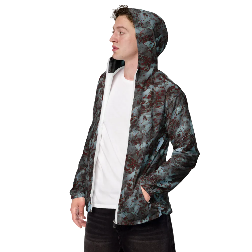 Crimson Undertow on Men's Windbreaker — Left Front