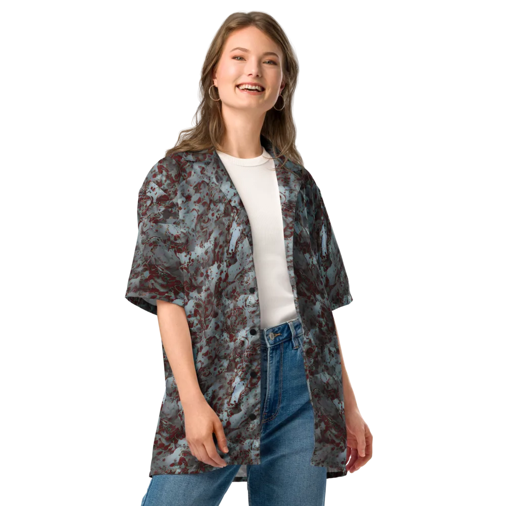 Crimson Undertow on Button Shirt — Front