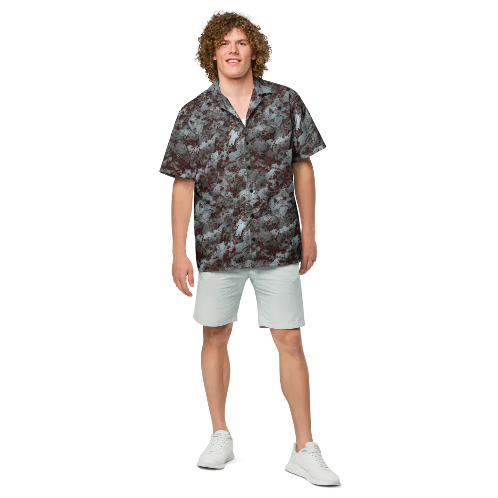 Crimson Undertow on Button Shirt — Front