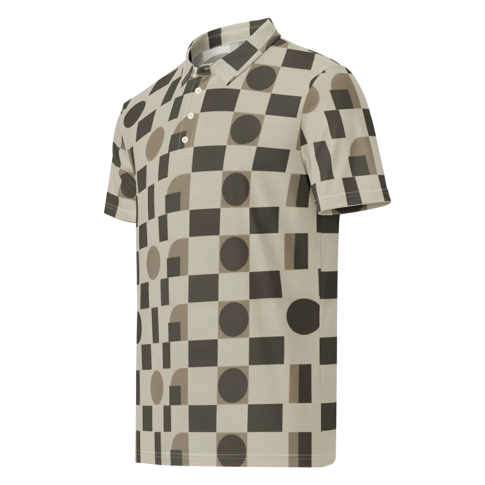 Taupe Tectonics on Men's Slim Fit Polo Shirt — Left Front