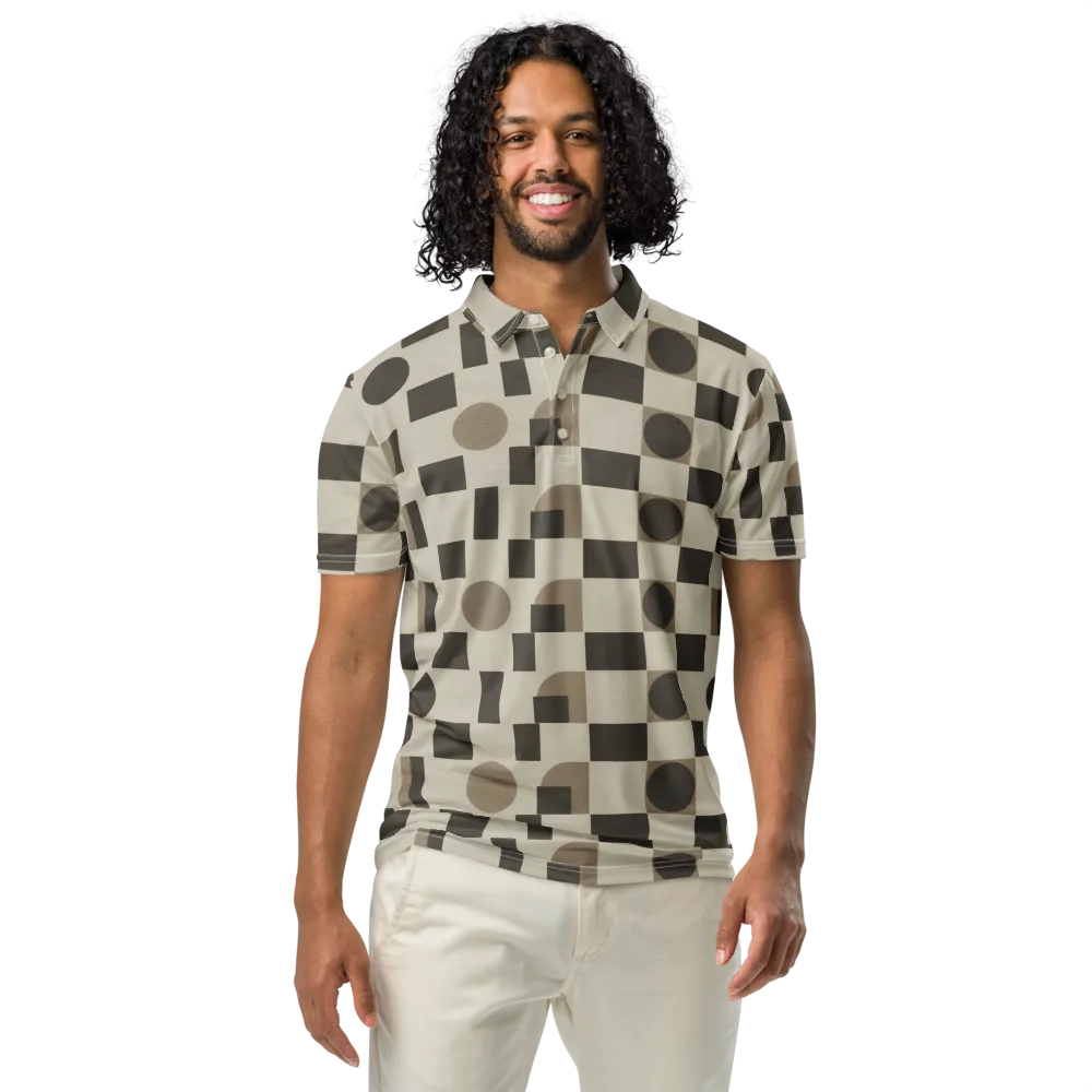 Taupe Tectonics on Men's Slim Fit Polo Shirt — Front