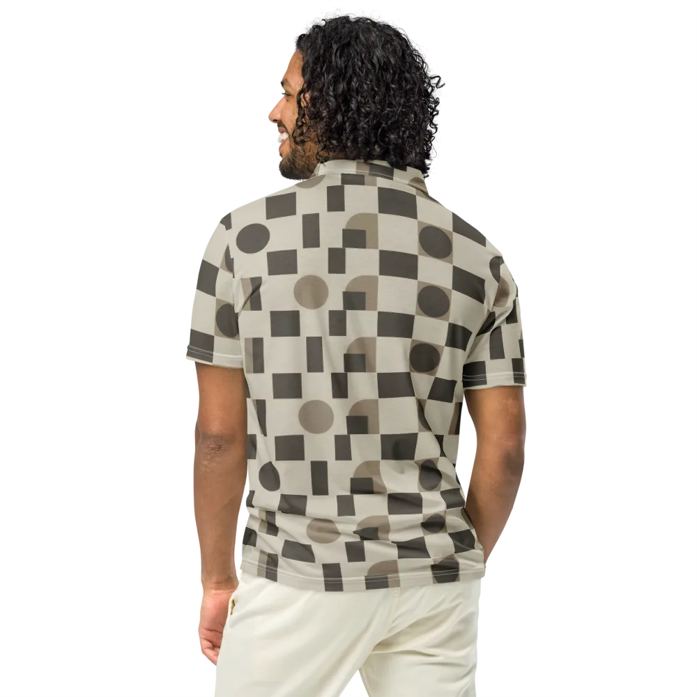 Taupe Tectonics on Men's Slim Fit Polo Shirt — Back