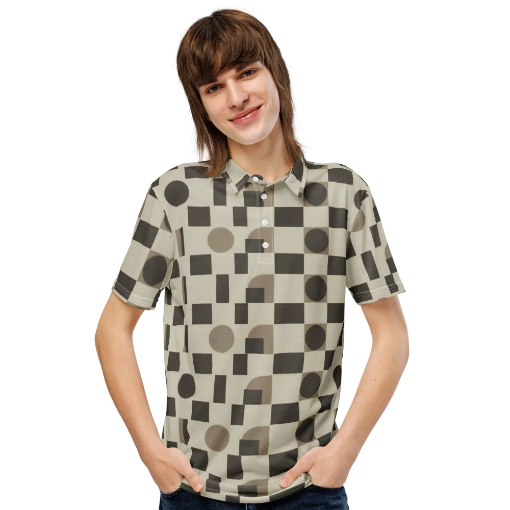 Taupe Tectonics on Men's Slim Fit Polo Shirt — Front