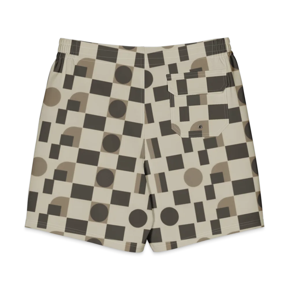 Taupe Tectonics on Men's Board Shorts — Back