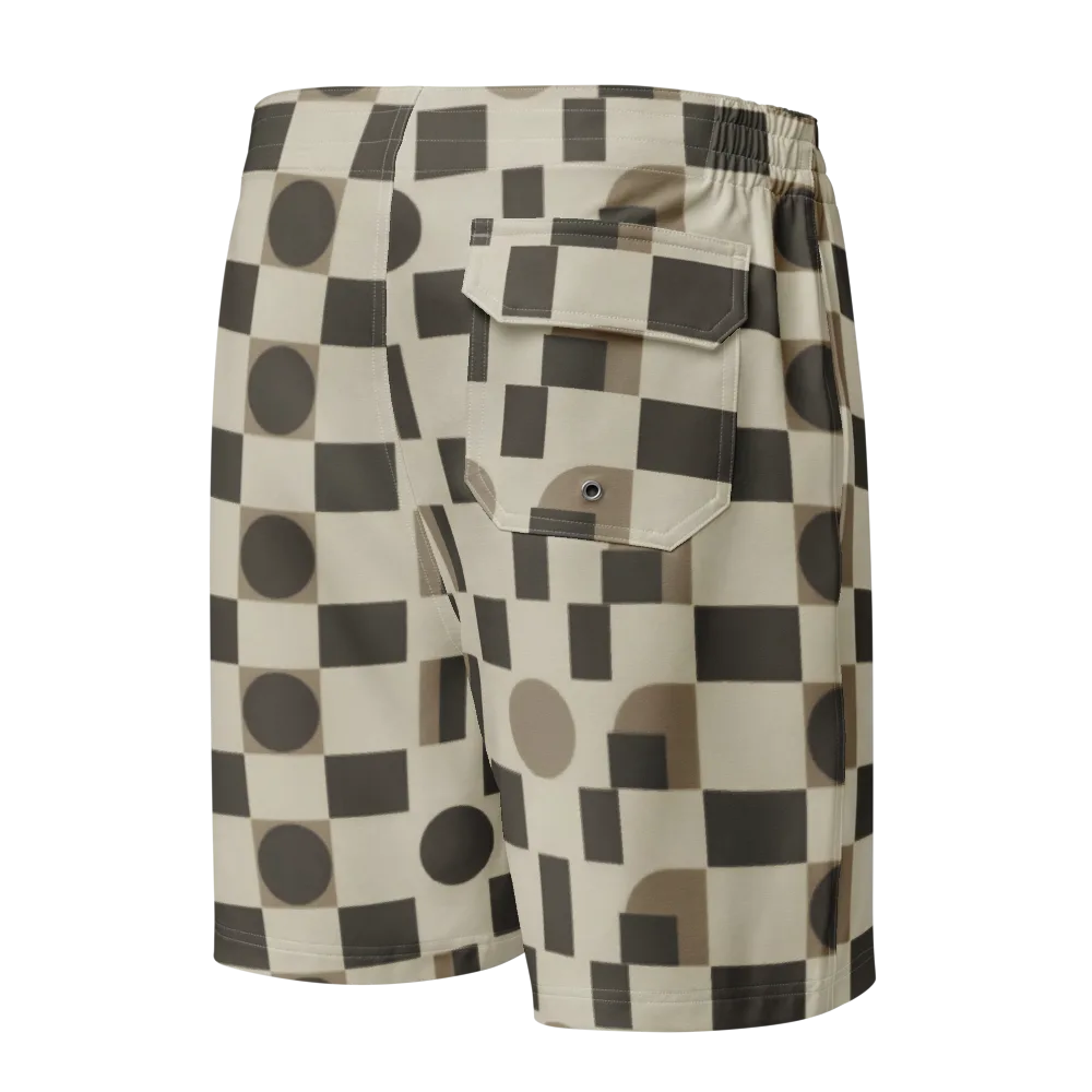 Taupe Tectonics on Men's Board Shorts — Back