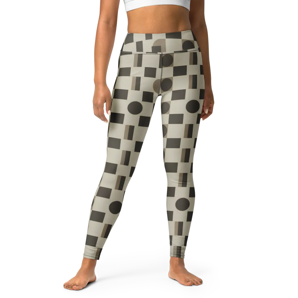 Taupe Tectonics on Yoga Leggings — Front