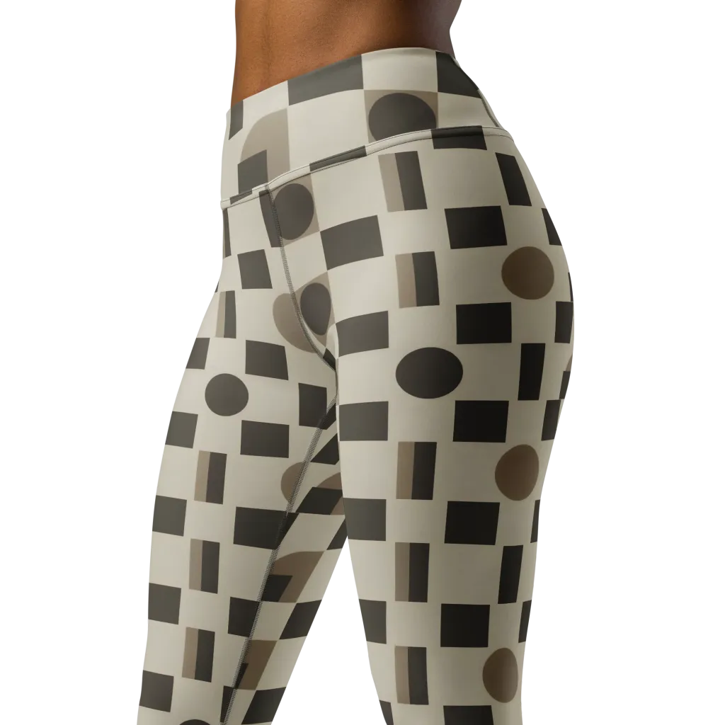 Taupe Tectonics on Yoga Leggings — Left Front