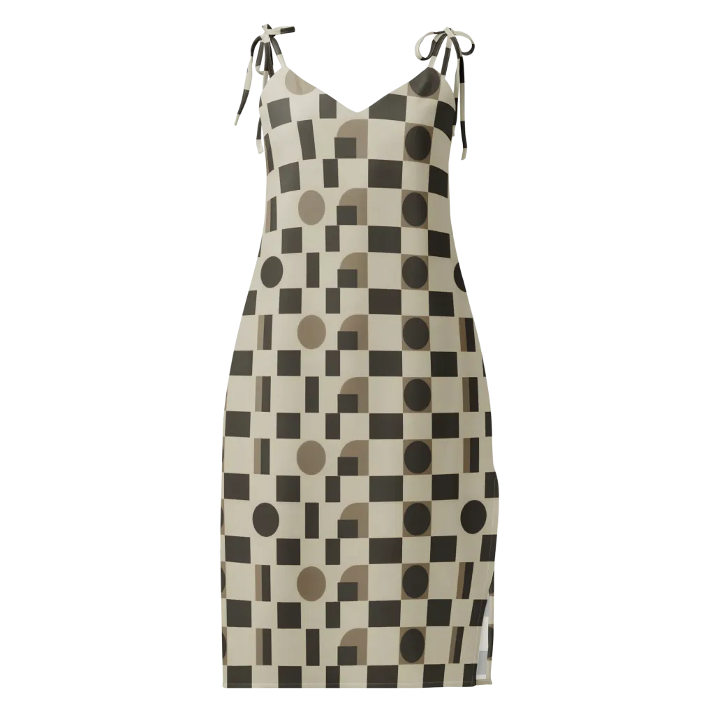 Taupe Tectonics on Slip Dress — Front