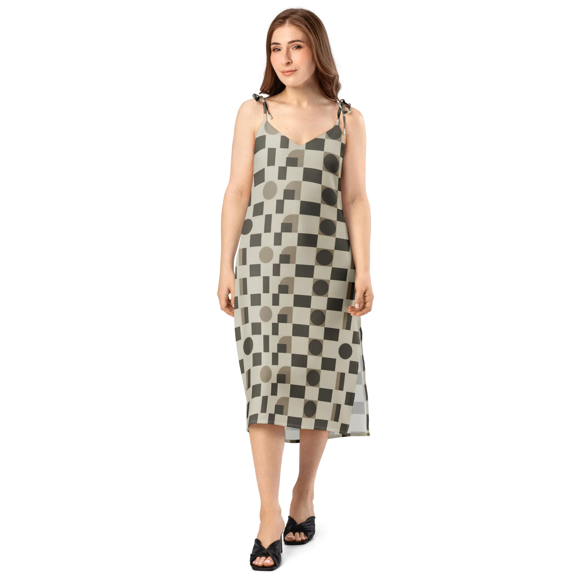 Taupe Tectonics on Slip Dress — Front