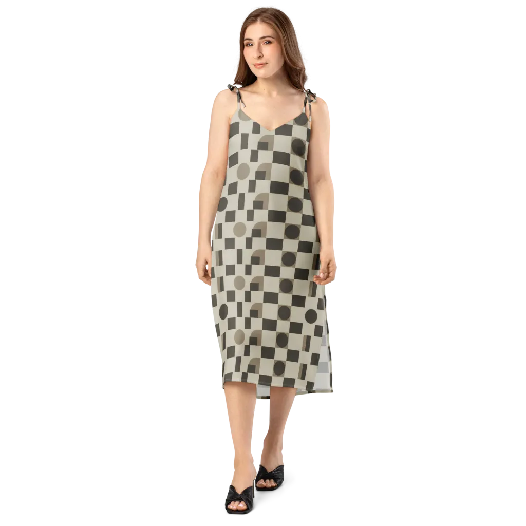 Taupe Tectonics on Slip Dress — Front