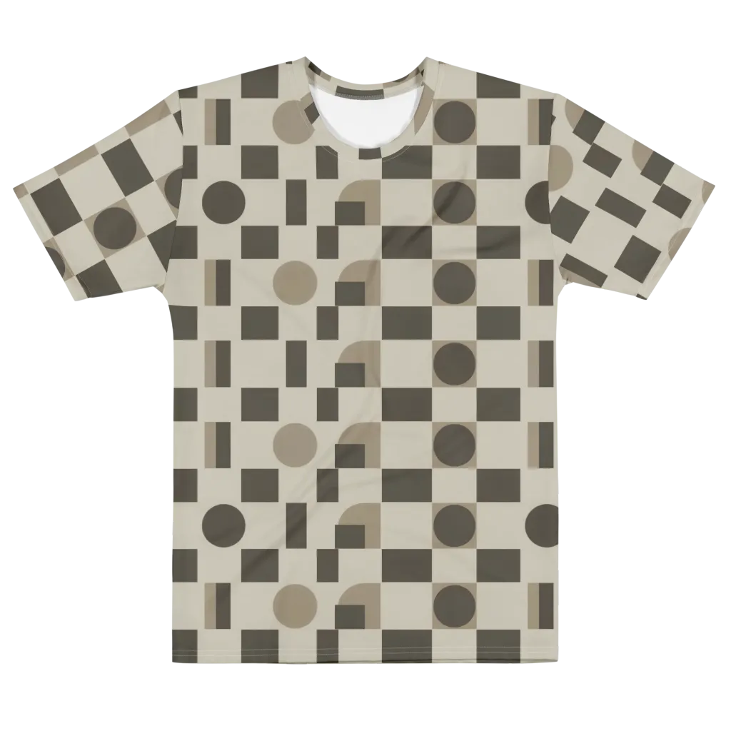Taupe Tectonics on Men's Cotton Crew Neck T-Shirt — Front
