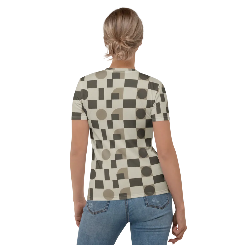 Taupe Tectonics on Women's Crew Neck T-Shirt — Back