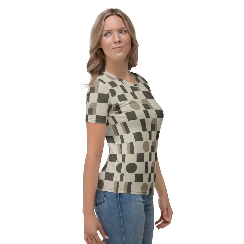 Taupe Tectonics on Women's Crew Neck T-Shirt — Right